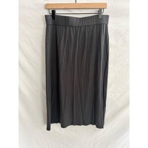 Eileen Fisher Womens Skirt Dark Grey Black A Line Stretch Tencel Midi